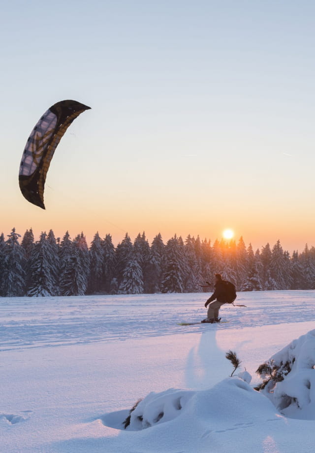 Snowkite au Champ du Feu