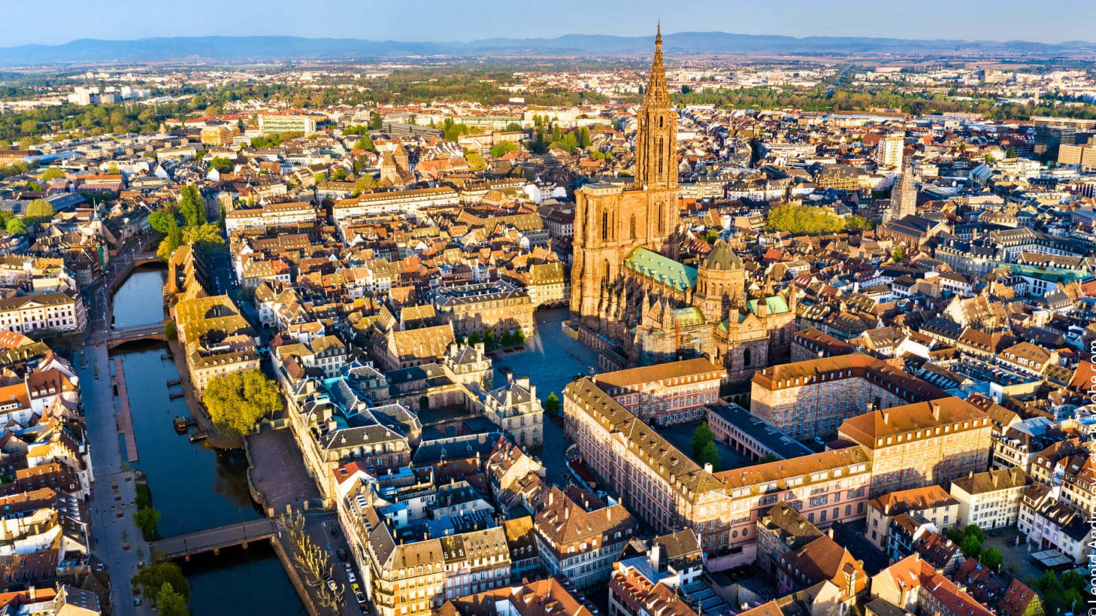 Vue aérienne de Strasbourg