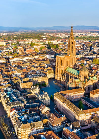 Vue aérienne de Strasbourg