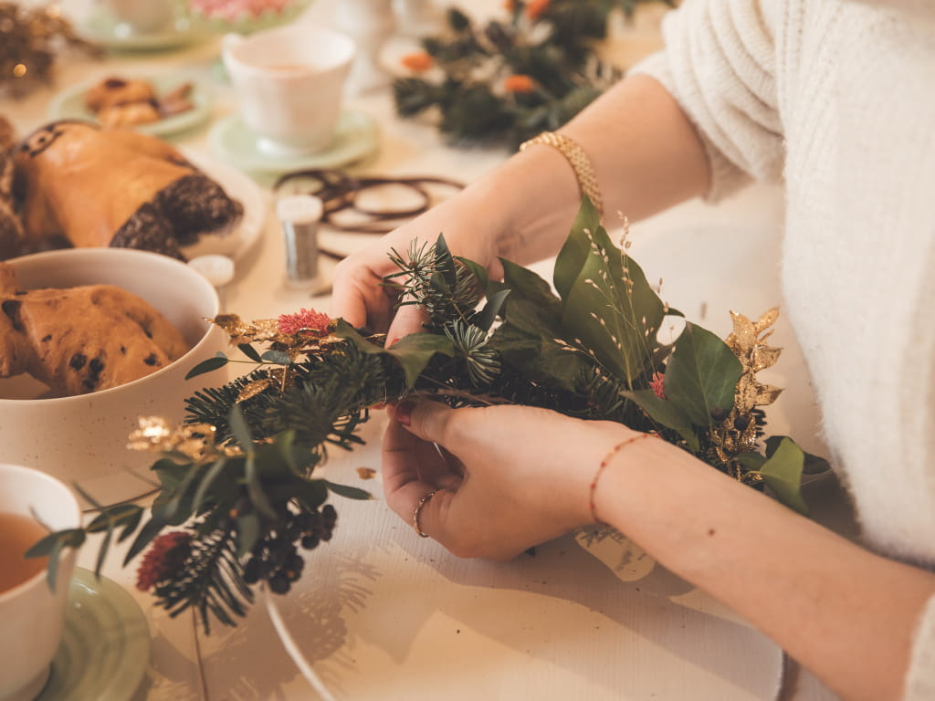 Atelier couronne de noël